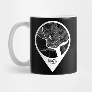 Yangon, Myanmar City Map - Travel Pin Mug